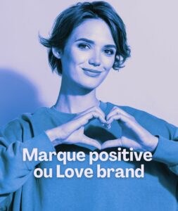 Marque positive ou Love Brand image carrée avec coeur